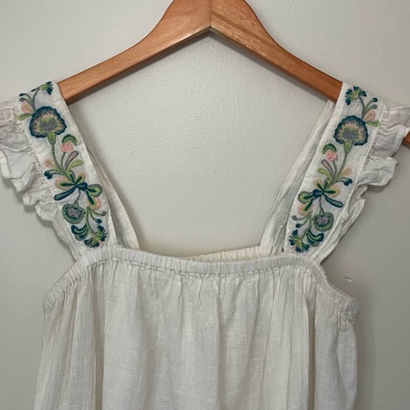 Madewell Cream Ruffle Strap Tank Top Embroidered Strap
Swing Top - Picture 11 of 14